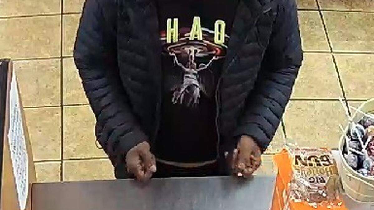 A picture of a suspect who is accused of redeeming stolen lottery tickets from the March 8 robbery of Veterans Grocery.