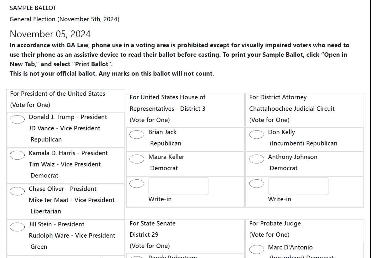 Using a sample ballot can take the guess work out of the visit to the poll.