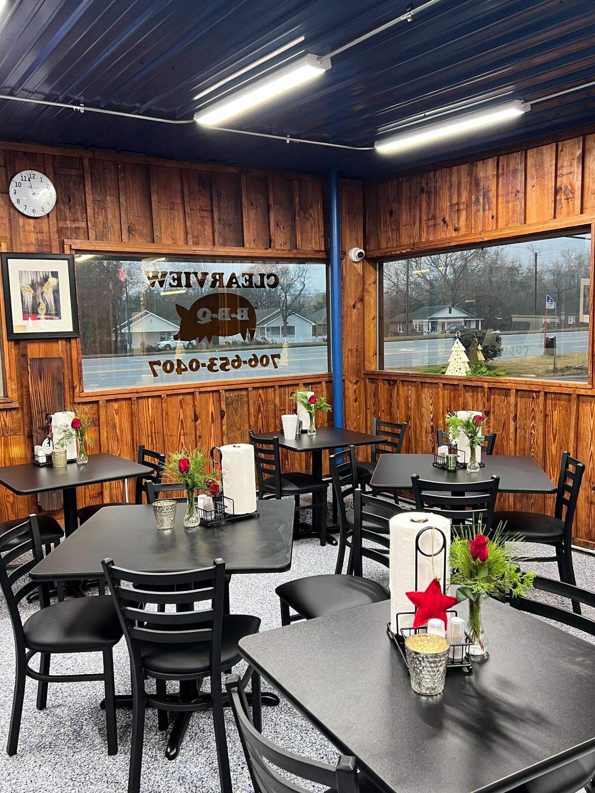 A photo of the inside of Clearview BBQ, located on River Road, following remodeling done to the restaurant.