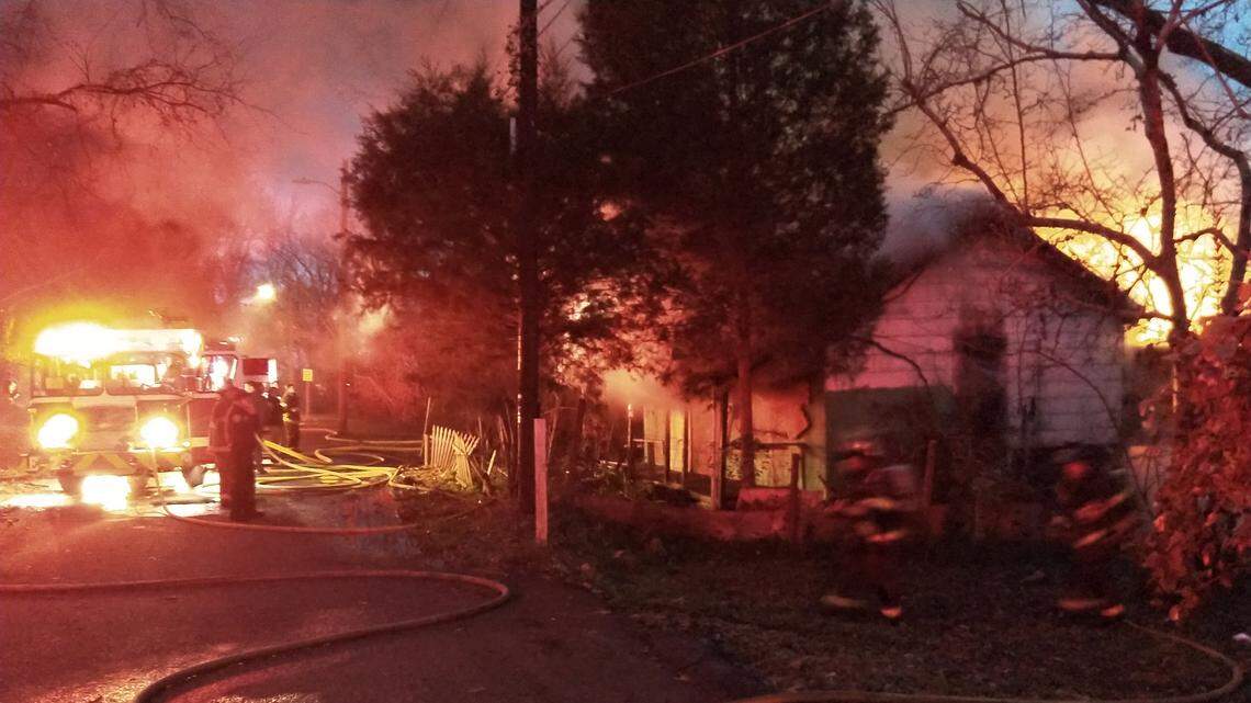 A house fire erupted at a one-story house at the corner of 27th St. and Riverside Dr. on Sunday, Dec. 31, 2017.