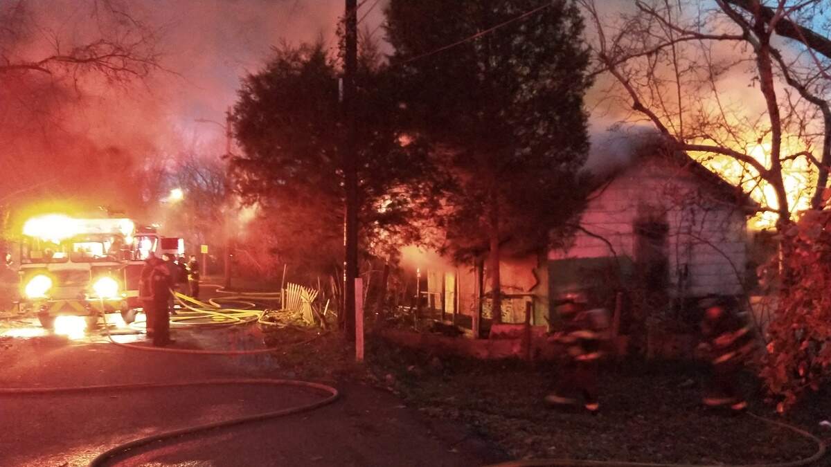 A house fire erupted at a one-story house at the corner of 27th St. and Riverside Dr. on Sunday, Dec. 31, 2017.