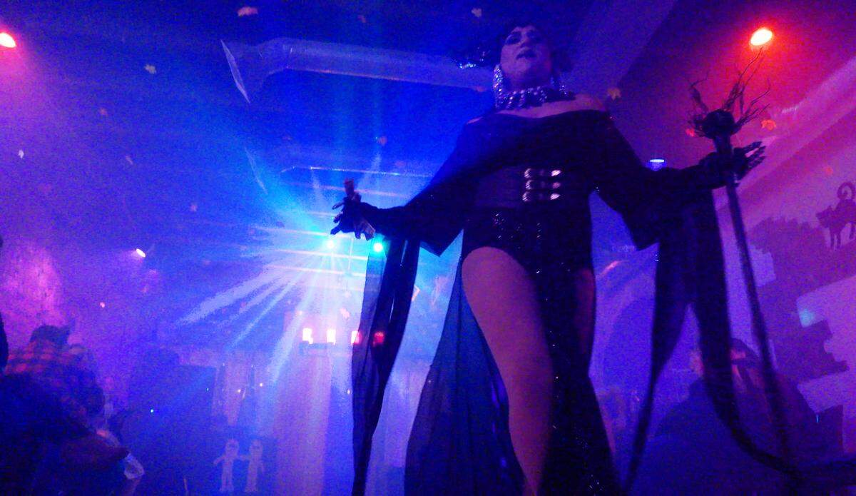 Luis Hernandez performs as Zoria Garcia a recent drag show at The Cantina Grill, Bar & Lounge in Columbus, Georgia. Nearly every other week, drag kings and queens perform at The Cantina and Hernandez is the one making sure everything runs smoothly, even if that means making last-minute schedule tweaks before his costume is finished. Hernandez goes from shy server at the downtown Mexican restaurant and bar to event organizer and elegant drag queen Zoria Garcia.