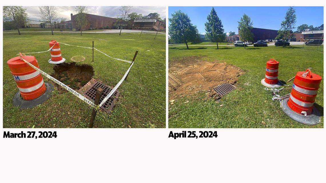 Hole in ground at Columbus elementary school finally filled after community questions