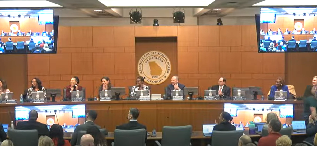 The Muscogee County School District Board conducts its Feb. 20, 2024, meeting in the Muscogee County Public Education Center.