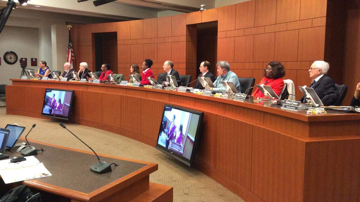 The Muscogee County School District Board conducts its monthly meeting February 18, 2020, in the Muscogee County Public Education Center.