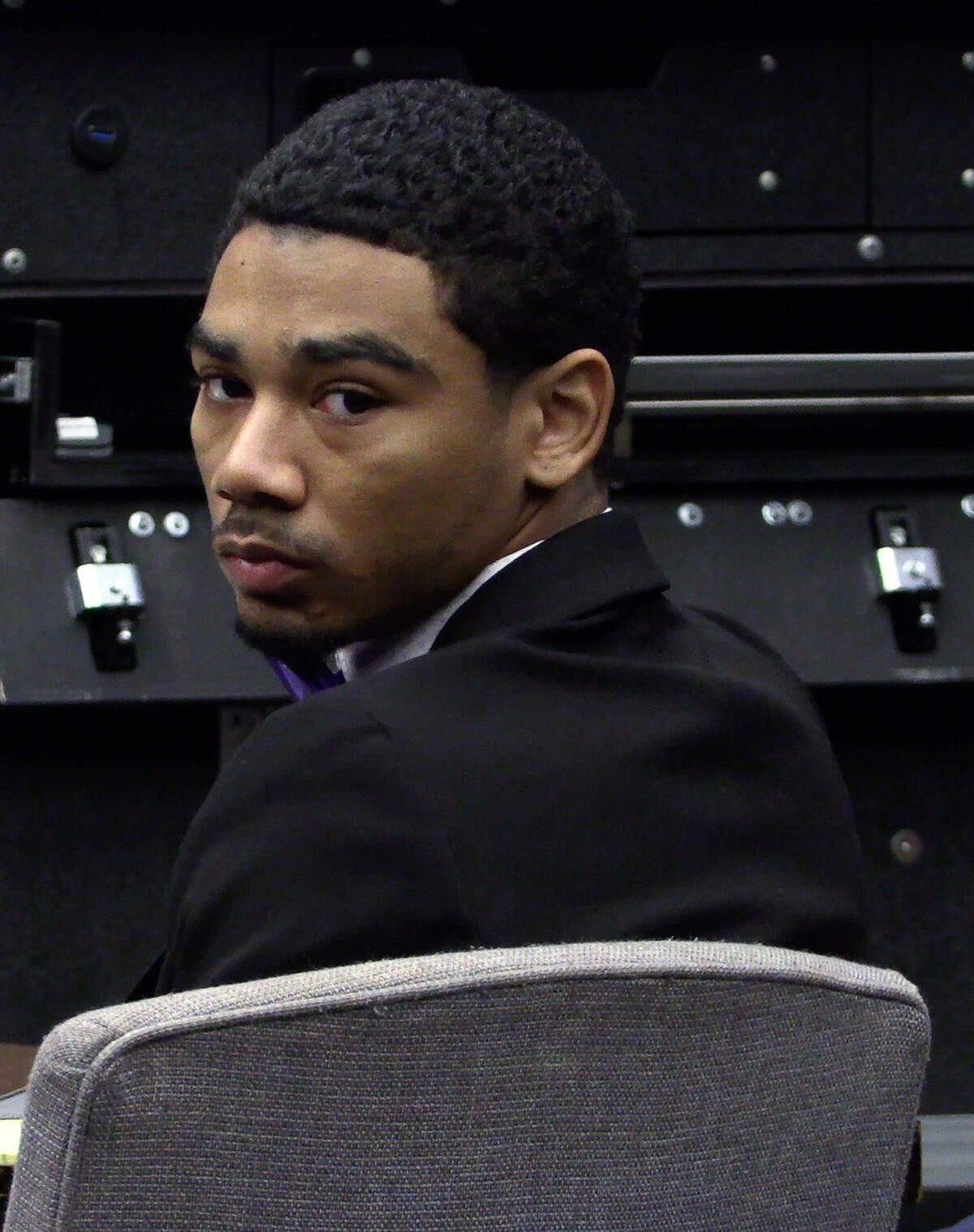 Zajaliq Riley is on trial for murder in a Columbus, Georgia courtroom for the fatal shooting of Devion Miley in 2021. 08/08/2023