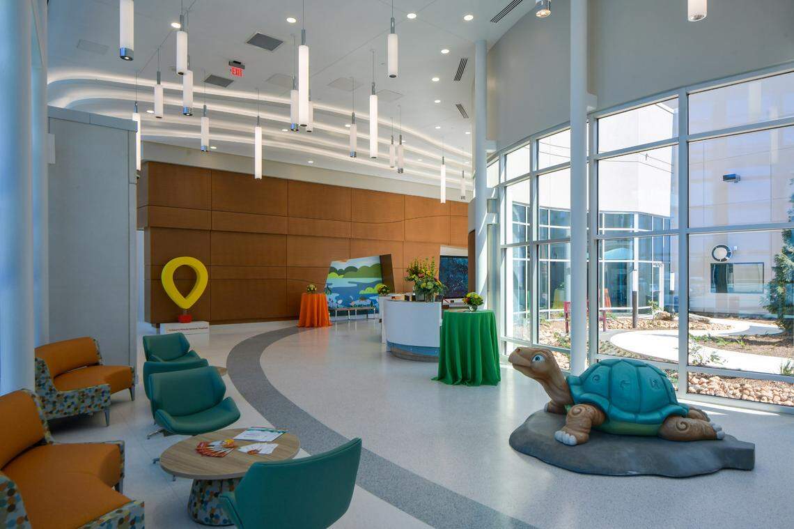 Turtle is the theme on the ground floor of the Bill and Olivia Amos Children’s Hospital in Columbus, which is scheduled to open Oct. 14, 2024.