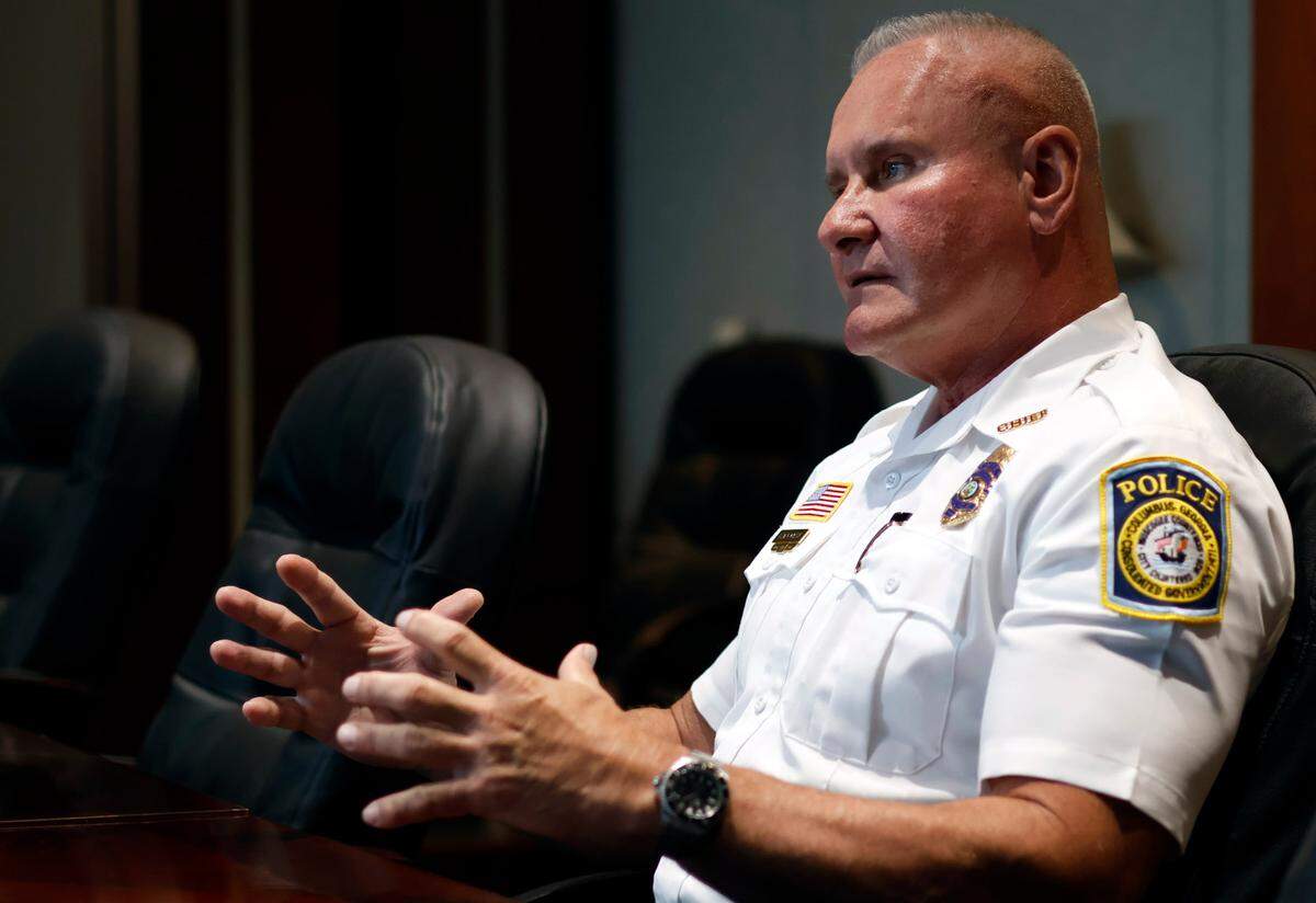 Stoney Mathis is the chief of police at the Columbus Police Department in Columbus, Georgia. 10/12/2023