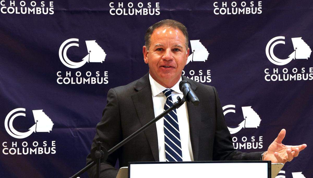 Kevin Boykin, a BioTouch board member, speaks during a news conference Dec. 4, 2025, at the Choose Columbus office, where Bio Touch announced a $12.5 million investment to expand its two facilities in Columbus and create 480 new jobs.