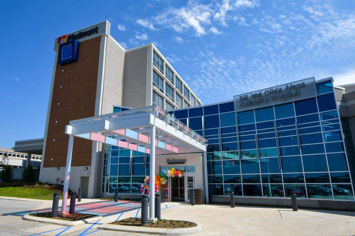 The Bill and Olivia Amos Children’s Hospital, 616 19th St. in Columbus, is scheduled to open Oct. 14, 2024, at the site of the former Doctors Hospital on the Piedmont Columbus Regional midtown campus.