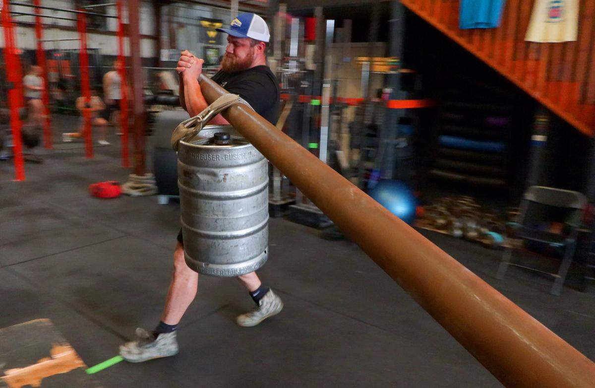 Trotter Barringer, recent winner of his weight class at this year’s Georgia’s Strongest Man competition, trains at Body Evolution in Columbus, Georgia for the upcoming national competition.