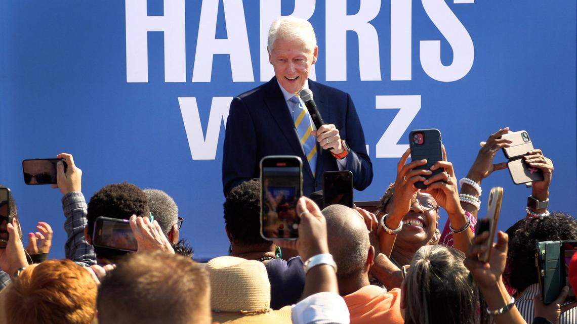 ‘Election could be decided here.’ Bill Clinton campaigns for Kamala Harris in Columbus