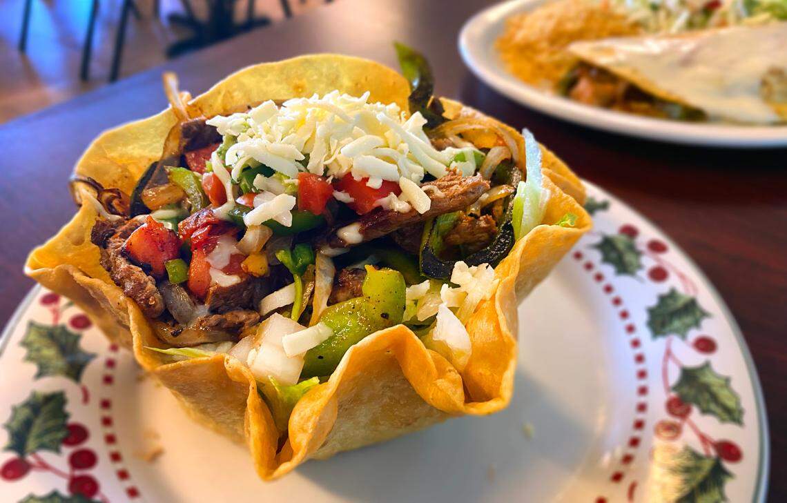 This is the fajita taco salad at Fiesta Mexican Bar and Grill in Columbus, Georgia. 10/26/2022