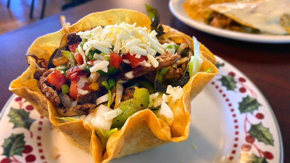 This is the fajita taco salad at Fiesta Mexican Bar and Grill in Columbus, Georgia. 10/26/2022