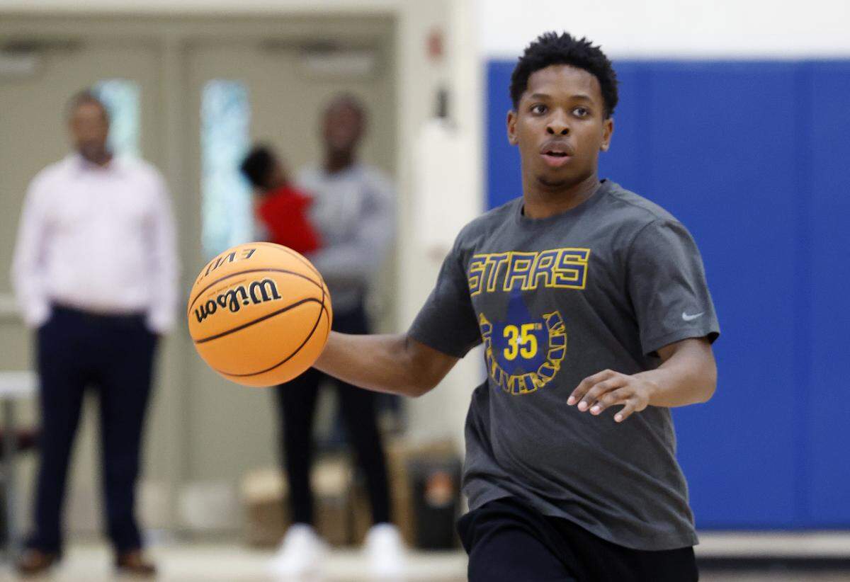 Xavier Davies, a Northside High School sophomore, practices with the Northside boys basketball team Oct. 21, 2025, in Columbus. Xavier, who plays basketball despite having epilepsy and three brain surgeries, finished in fifth place out of approximately 300,000 nominees in the three-month-long Youth Athlete of the Year competition sponsored by Sports Illustrated and 3Brand, his father, Orson Davies, told the Ledger-Enquirer.