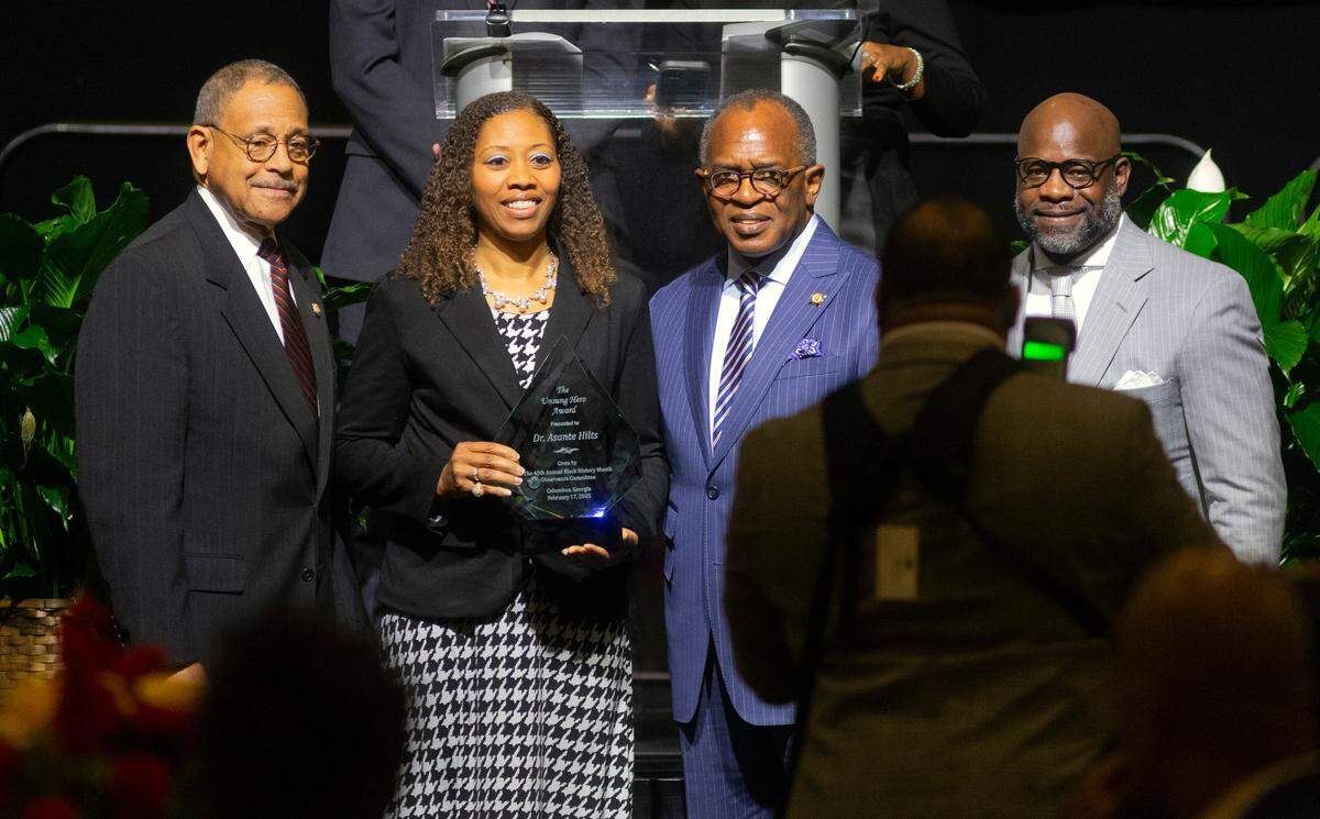 Dr. Asanté Hilts received the 2025 Unsung Hero Award on Monday morning at the 40th Annual Black History Month Observance Committee Breakfast at the Columbus, Georgia Convention & Trade Center. 02/17/2025