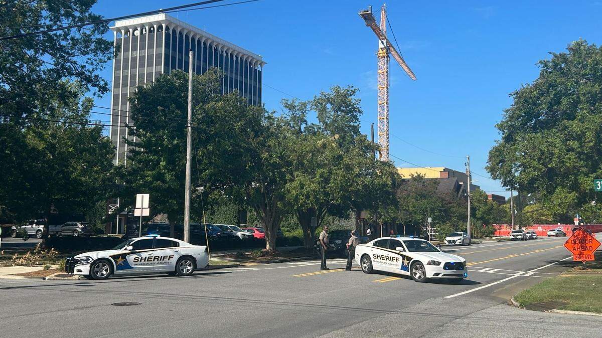 A perimeter has been set up by the Muscogee County Sheriff’s Office after an alleged bomb threat at the government center in downtown Columbus.