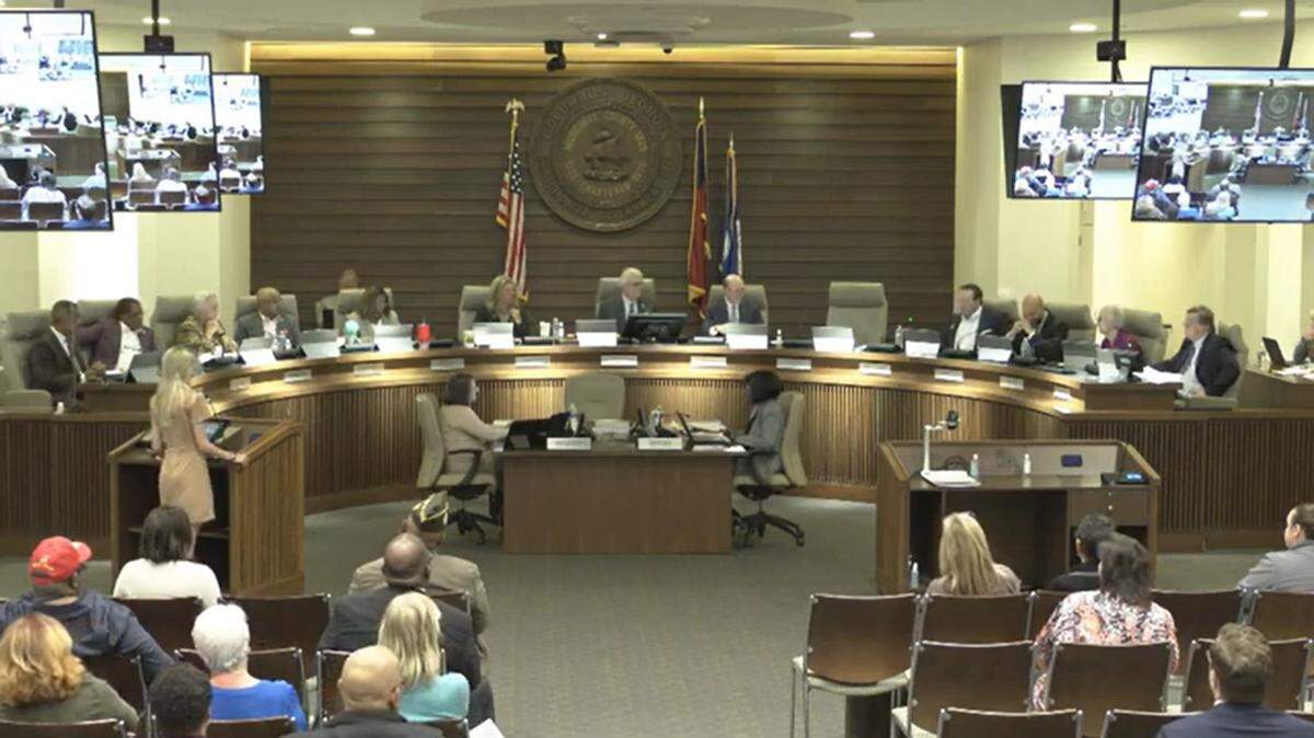 Hayley Tillery, executive director of the Columbus Georgia Convention and Trade Center, presents a proposed ordinance to establish and implements a Paid Maternity and Paternity Leave Policy for full-time city employees.