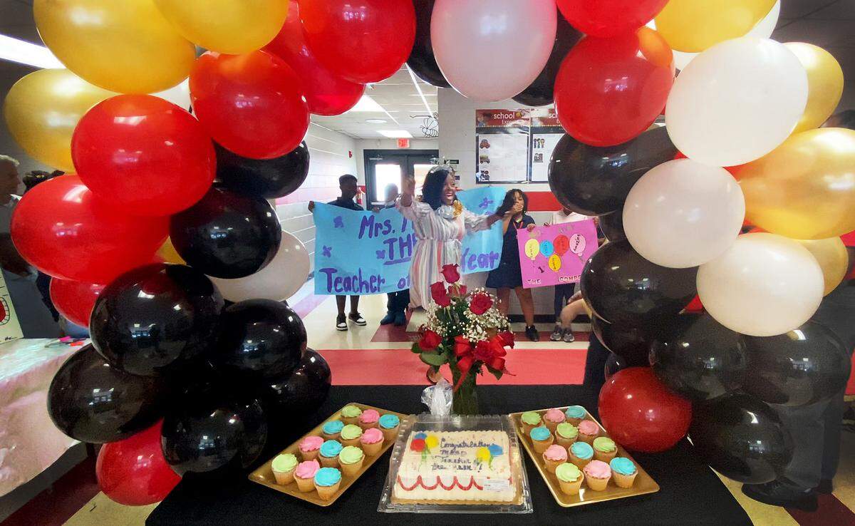 Tasha Morman, a 5th Grade Science and Social Studies teacher at St. Mary’s Magnet Academy, was selected as the 2023 Muscogee County School District Teacher of the Year. She was treated to a big celebration Friday morning at the school. 05/05/2023