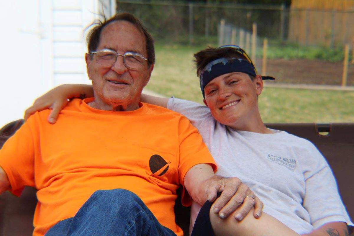 Ashley Desensi is photographed with her grandfather in 2017.