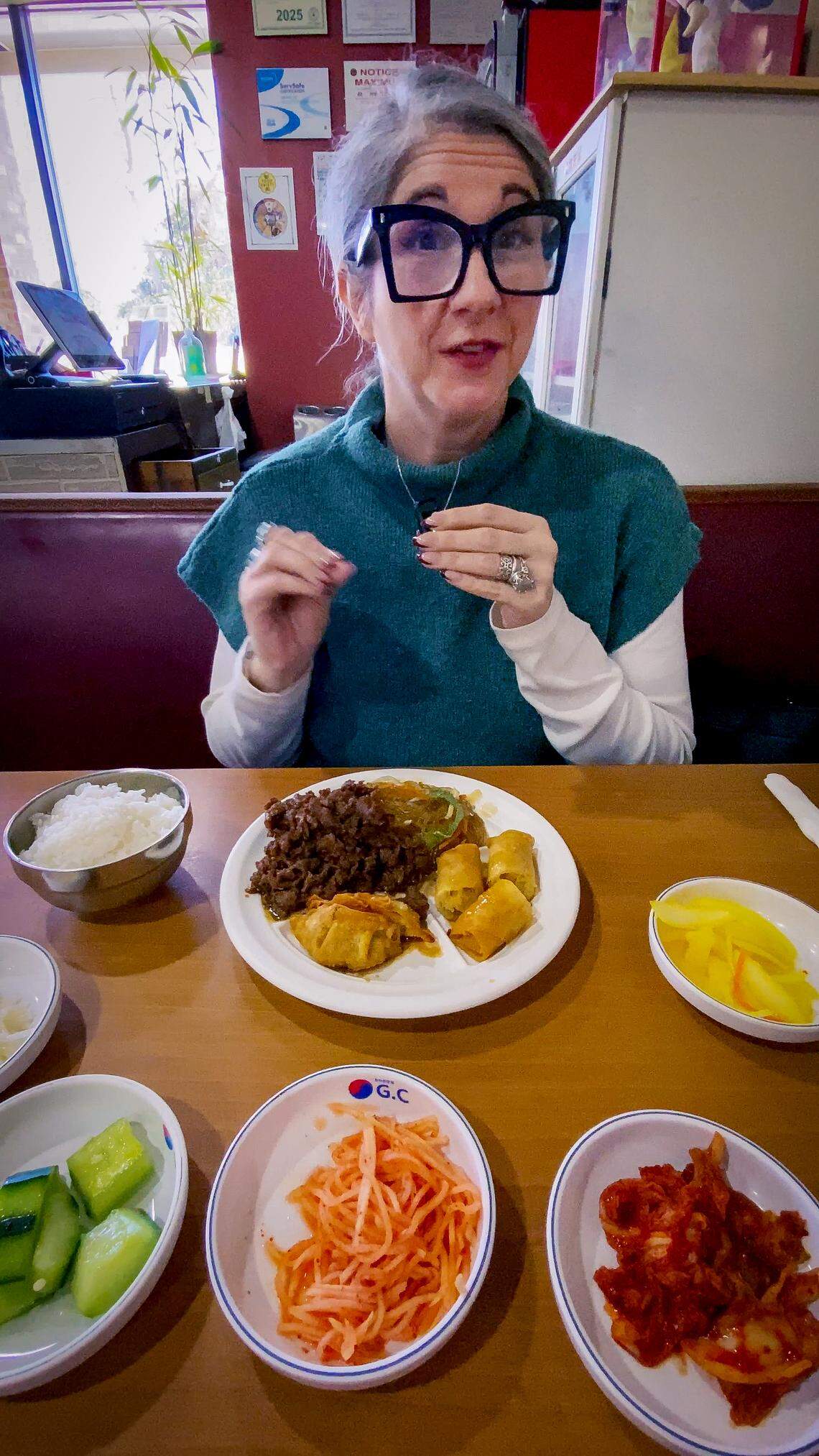 Ledger-Enquirer reporter Sundi Rose ordered the Bulgogi lunch special at Golden Chopstix in Columbus, Georgia. It comes with japchae, spring rolls, yaki mandu, rice, and side vegetables. 02/23/2024