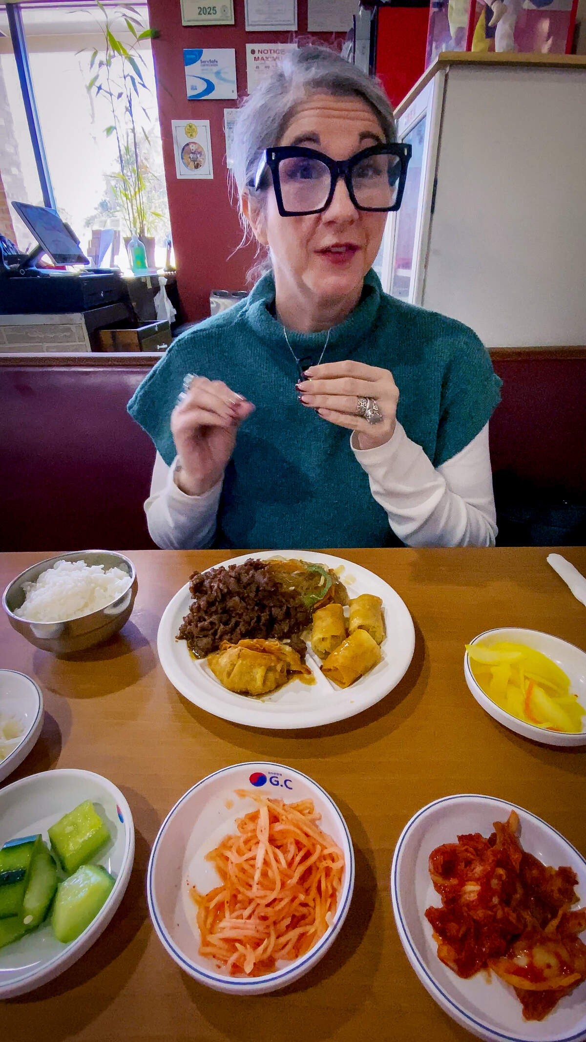Ledger-Enquirer reporter Sundi Rose ordered the Bulgogi lunch special at Golden Chopstix in Columbus, Georgia. It comes with japchae, spring rolls, yaki mandu, rice, and side vegetables. 02/23/2024