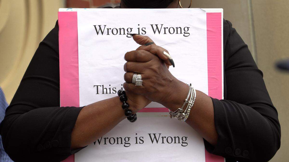 A rally in support of Columbus Police Chief Freddie Blackmon was held outside the City Services Center prior to Tuesday night’s Columbus Council meeting. 03/28/2023