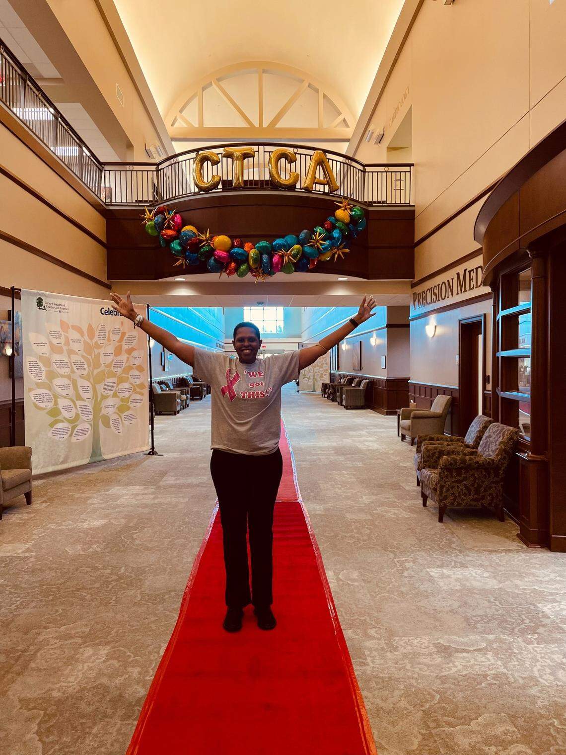 Sheila Middleton celebrates being cancer free on the red carpet at Celebrate Life 2022 event hosted by the Cancer Treatment Centers of America, Atlanta.