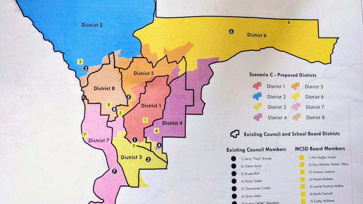 The “Scenario C” draft map that the Columbus Districting Commission is using as the basis for the city’s new council districts. Changes will likely be made.