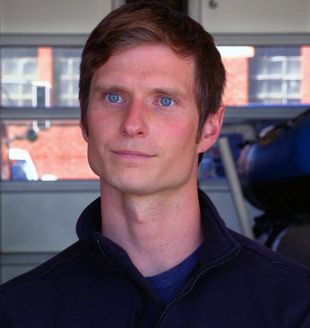 Lt. Chase Kinsman, a paramedic with Columbus Fire and Emergency Medical Services, answers questions about personal protective equipment (PPE).