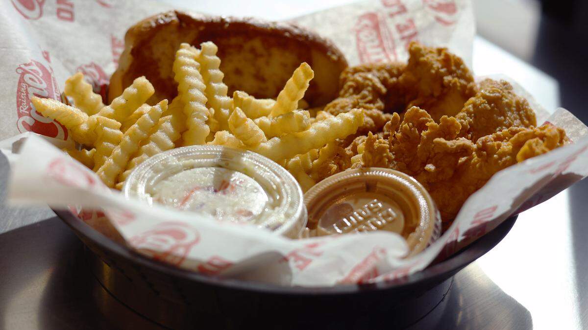 Raising Cane’s Chicken Fingers is shown here at its recent opening in Columbus, Georgia. A new Rock Hill restaurant will open in February.