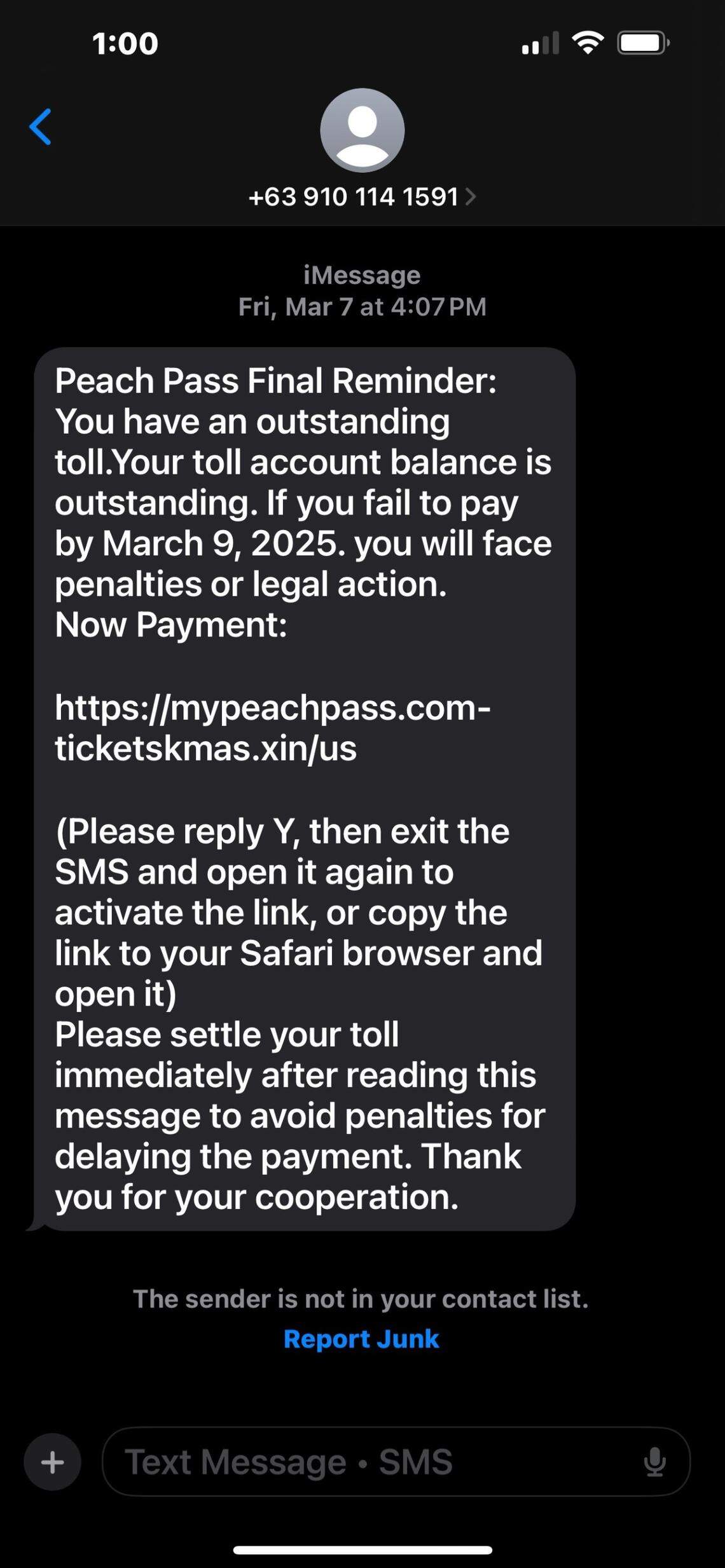 This text probably looks pretty familiar to Georgia phone owners.