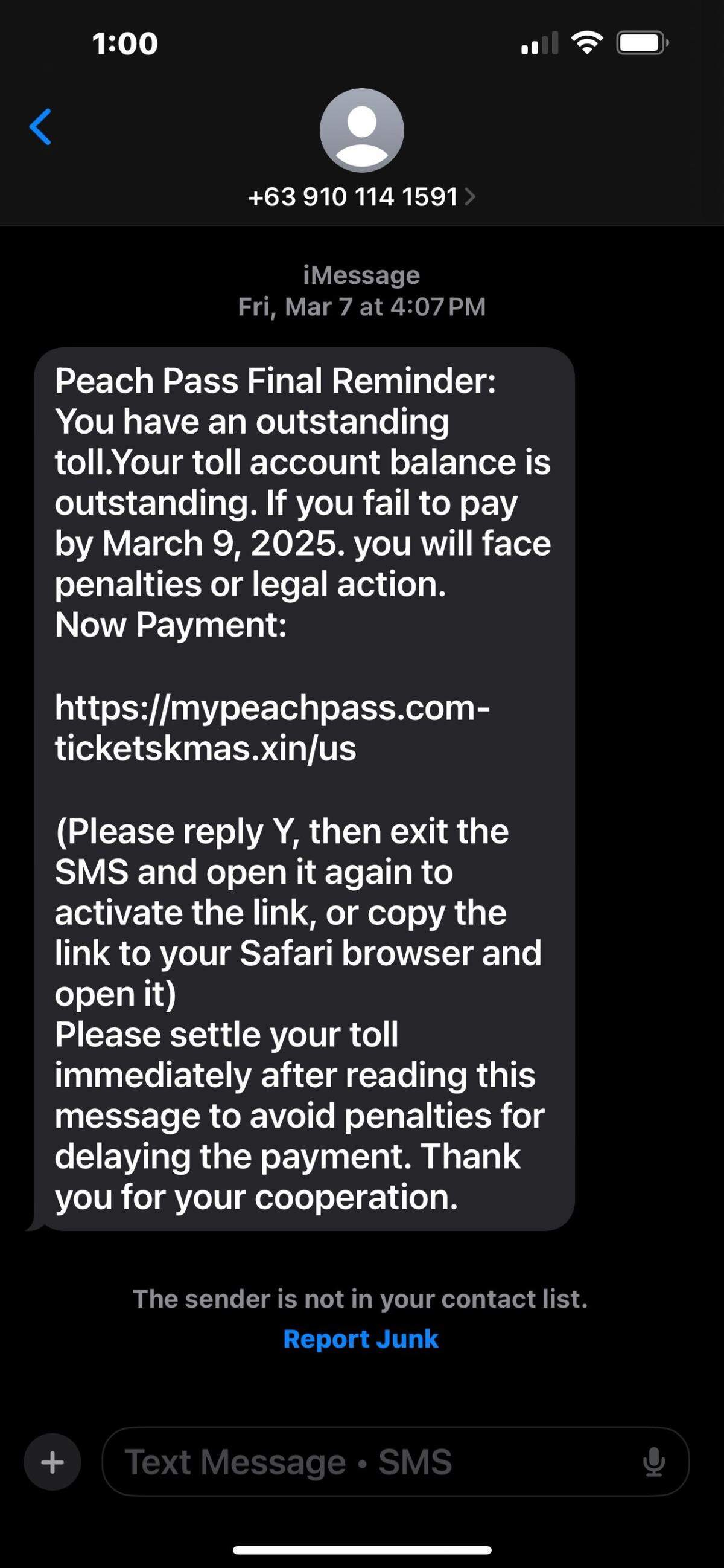 This text probably looks pretty familiar to Georgia phone owners.
