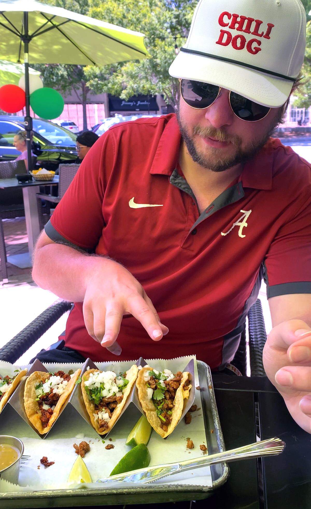 Ledger-Enquirer reporter Kelby Hutchison had the urge to eat tacos after seeing a social media post from Agave Bar & Grill for a $2 taco special to celebrate Cinco De Mayo on May 5, 2026.. Kelby said it was impossible for him to not take advantage of it.