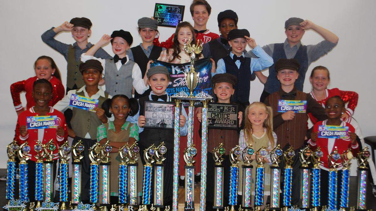 The competitive teams of Elite Dance Academy in Phenix City returned from Biloxi, Miss., where they were named national champions. 
 The teams competed against 32 dance studios from 10 states and were awarded numerous overall trophies and cash awards. They performed jazz, lyrical, hip hop and tap. 
 Team members are, from left, bottom row, Nikalah Rolle, Kristina Alfred, Addison McCall and Crystal Gregg; second row, Bobbi Taylor Breazeale, Maya Davis, Kalie Brasseaux, Lexi Poole, Karlie Poole and Alyssa Merritt; third row, Emily Nicholson, Ally Craig and Keely Davidson; fourth row, Lacey Harris, Eliza Raines, Maria Brown and Sydney Koch; back, Ethan Brasseaux. Not pictured, Tyler Steele and Shelby Robinson.