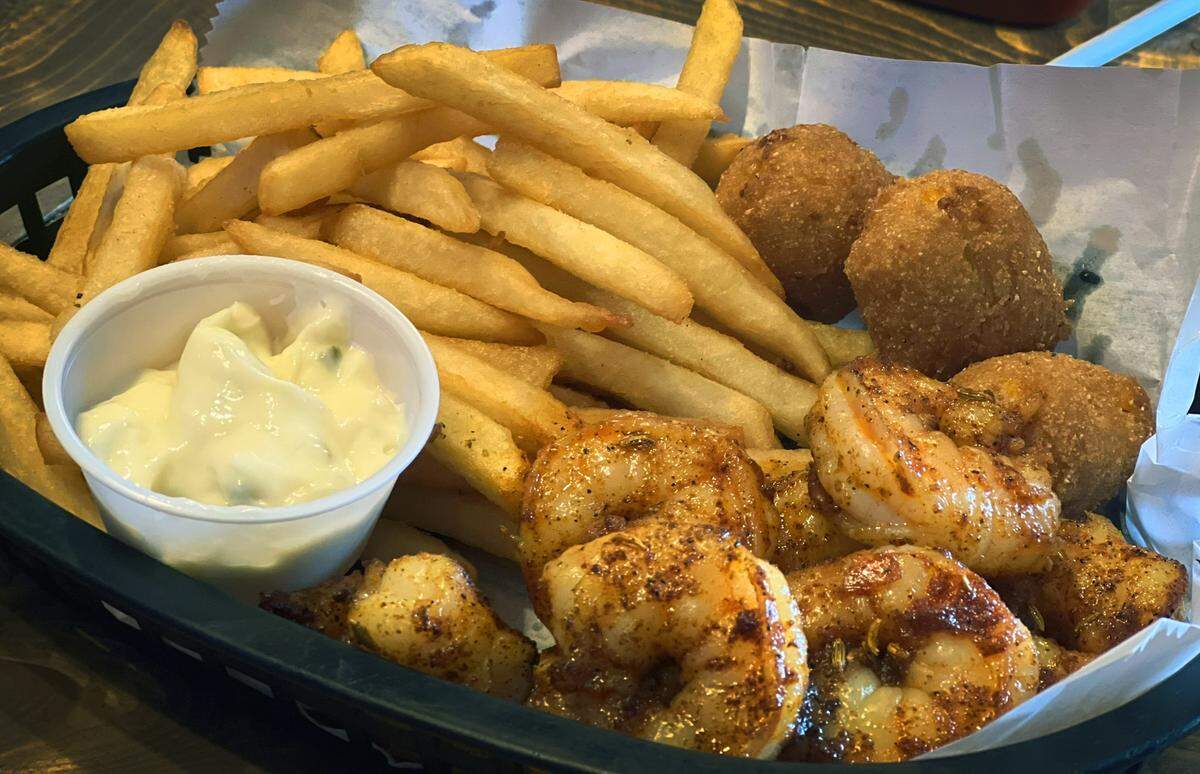 This is the shrimp basket at Eighty-Five, a family-oriented restaurant that’s located at 6052 Georgia Hwy 85 in Ellerslie, Georgia.