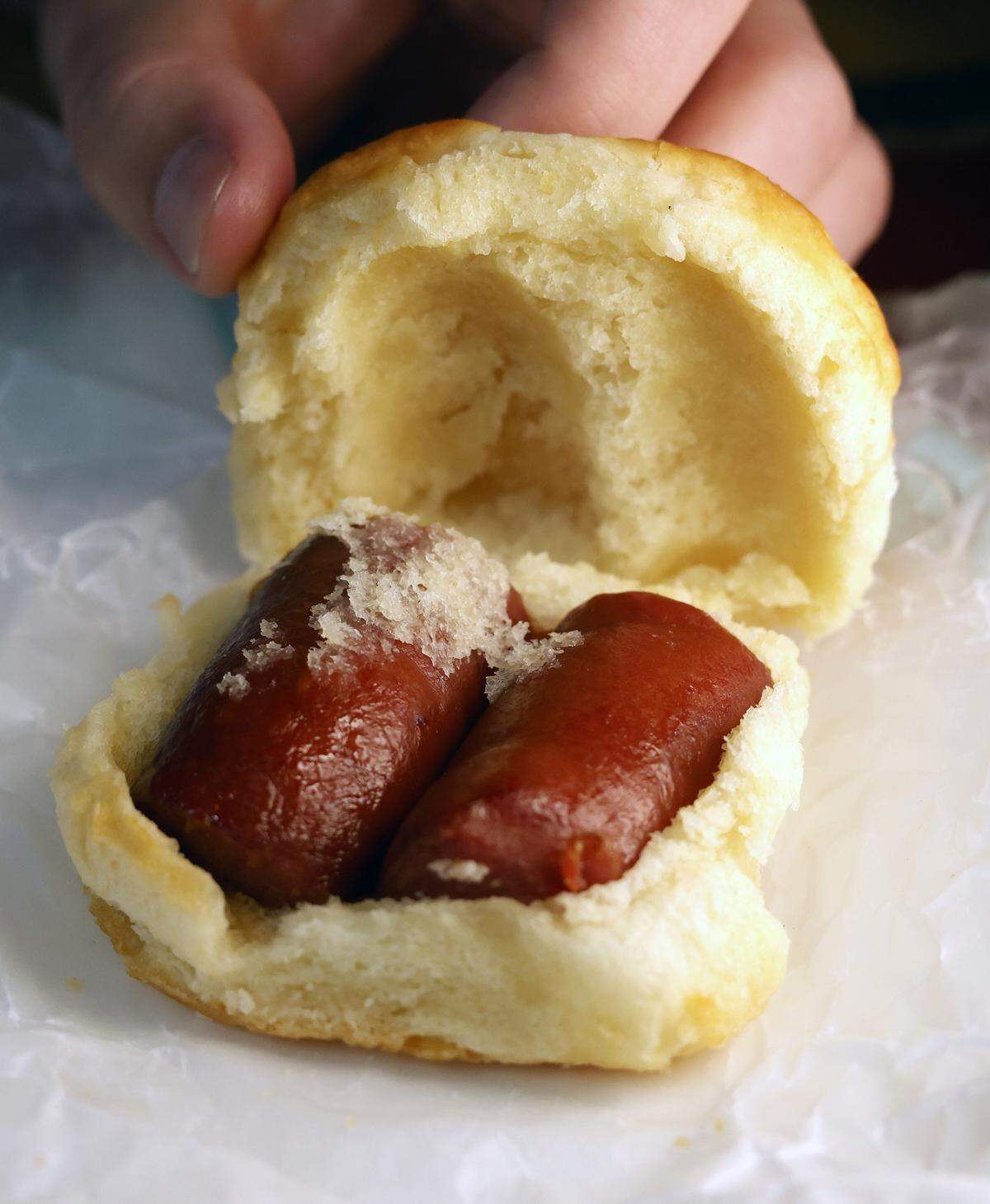 This is the biscuit with link sausage from Express Market, 1465 54th St. in Columbus, pictured Sept. 19, 2025.