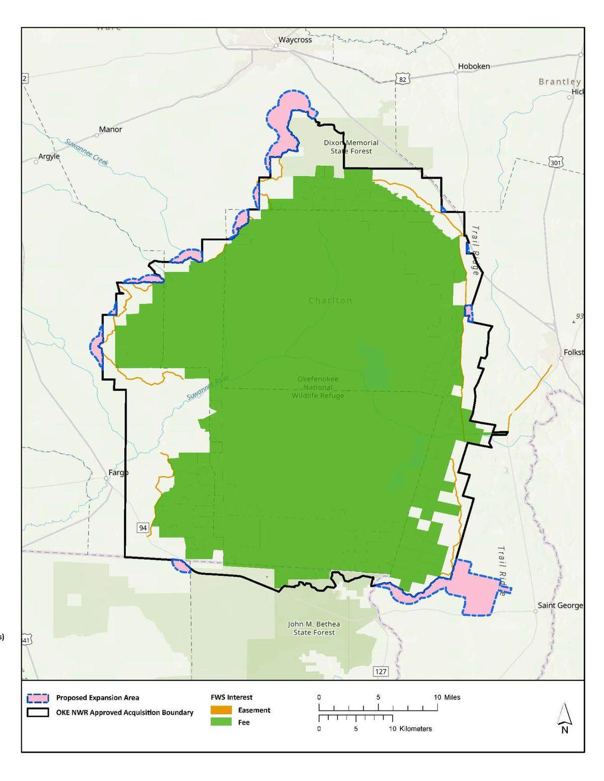 Proposed minor expansion scoping map. Pink boundaries are the new proposed area, which includes Twin Pines Minerals LLC. The entire pink expansion proposal encompasses nearly 22,000 acres.
