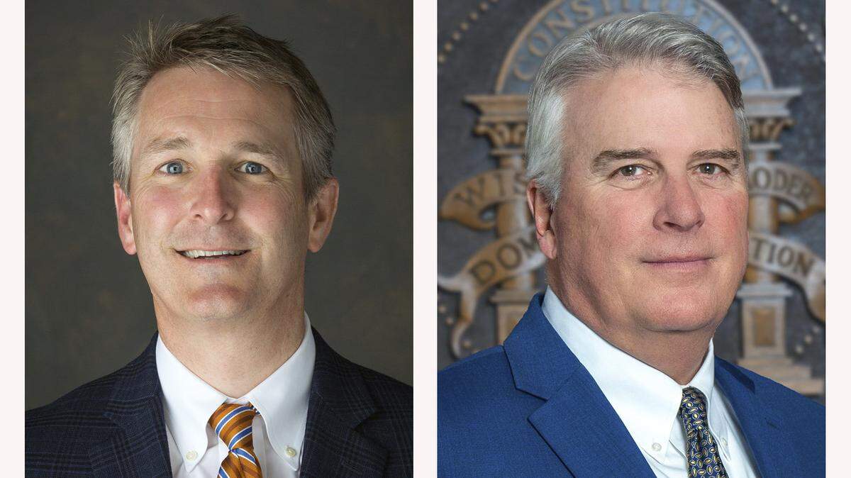 John Anker, left, and Skip Henderson, right, are running for the office of Mayor in Columbus, Georgia.