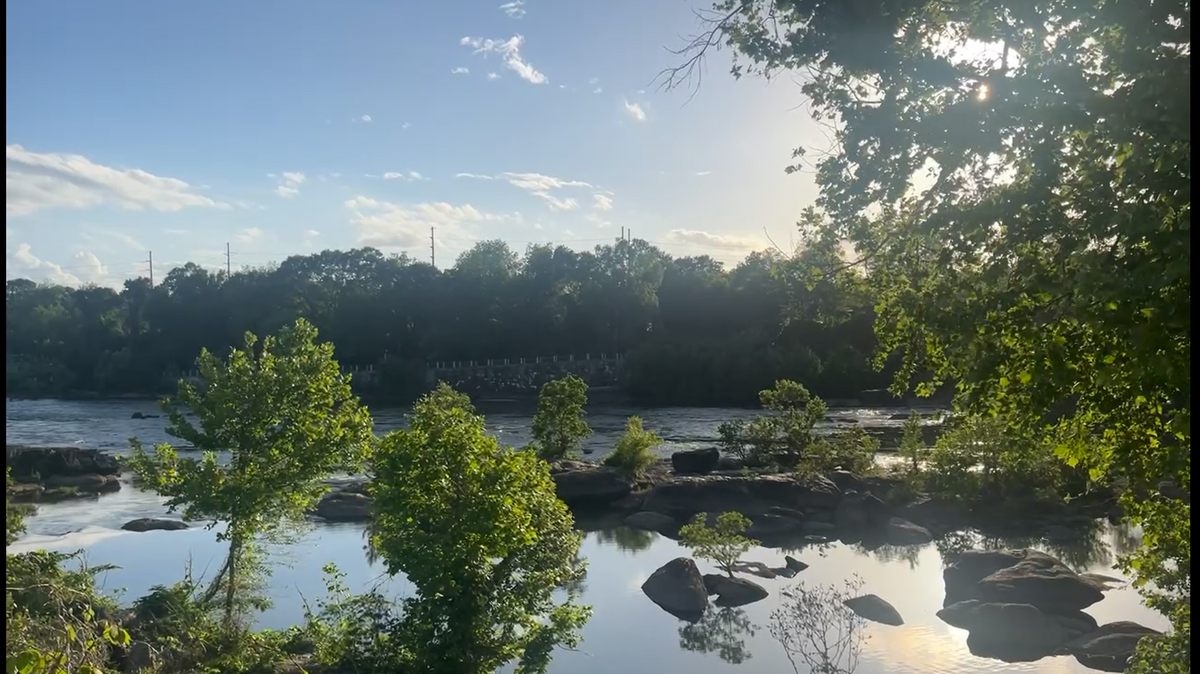 An evening view of the Chattahoochee River from the Riverwalk near City Mills. 4/30/24