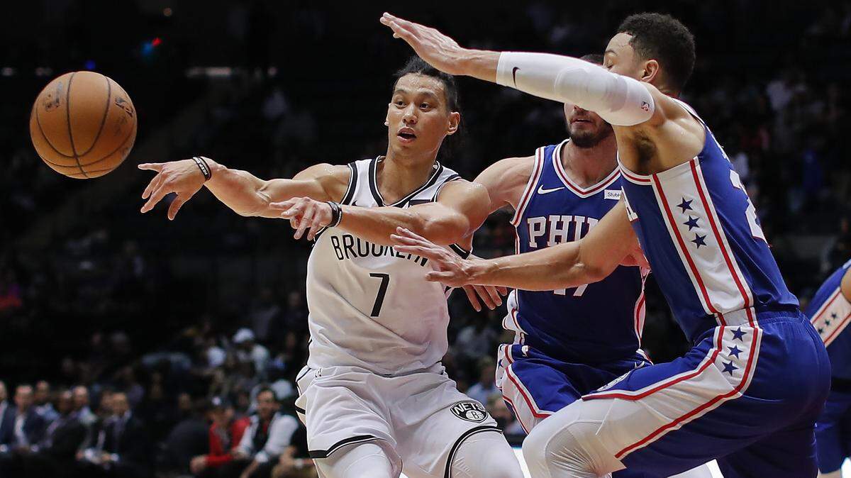Guard Jeremy Lin, who played one game with the Nets last season, has been traded to the Atlanta Hawks.