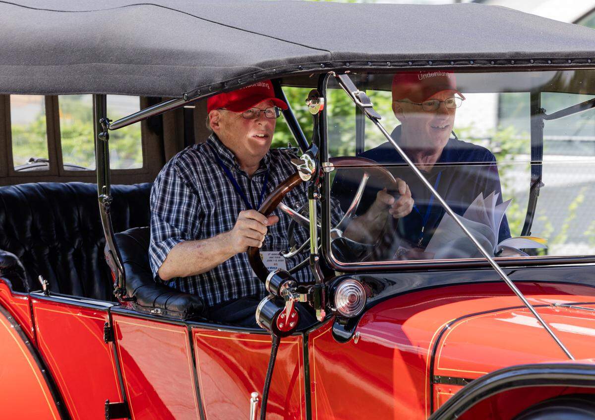 The Awesome Brass Car Tour visited the Columbus Collective Museums, 3218 Hamilton Road, in Columbus on June 1, 2026.