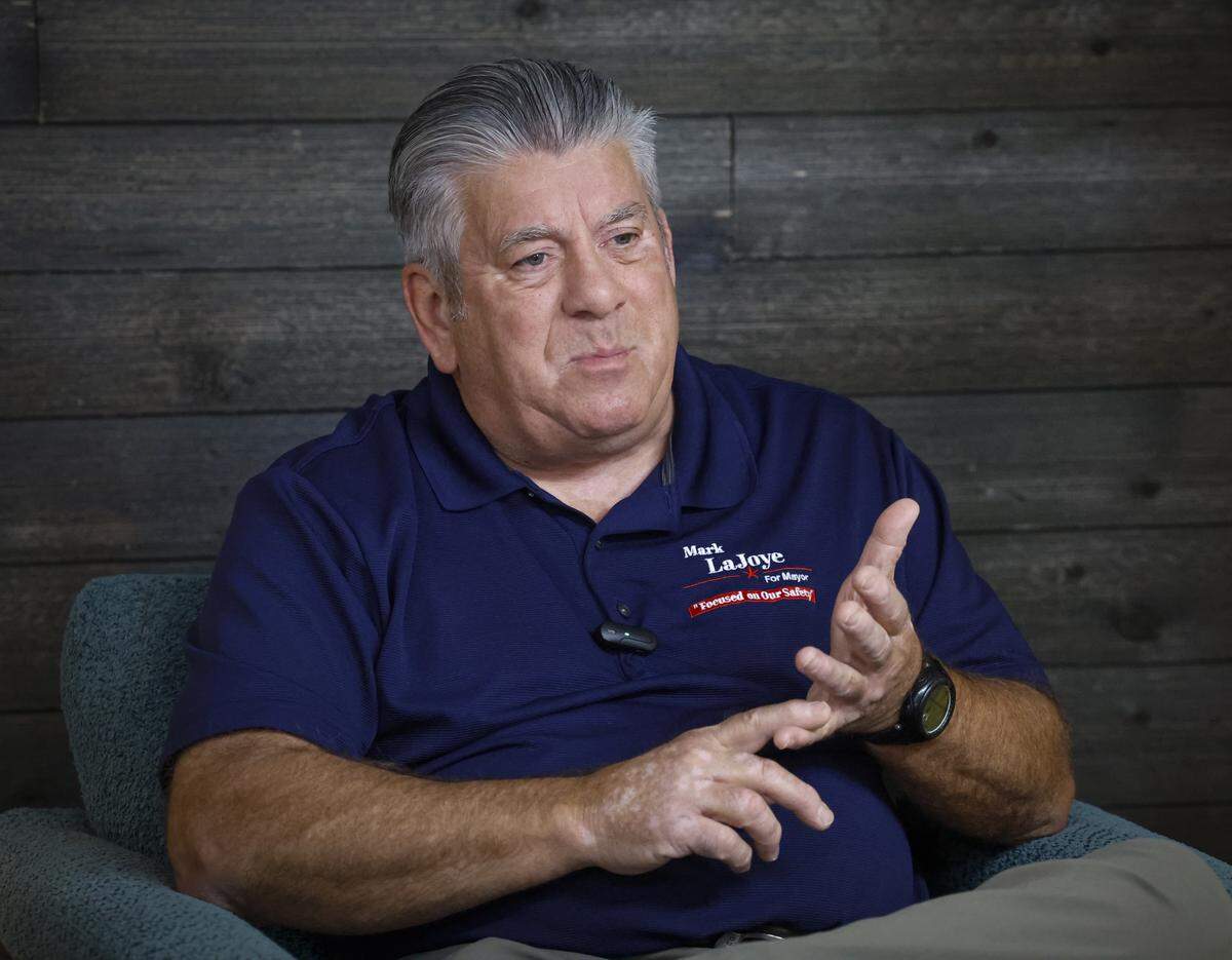 Mark LaJoye , a mayoral candidate in Columbus, talks with the Ledger-Enquirer during an interview March 18, 2026.