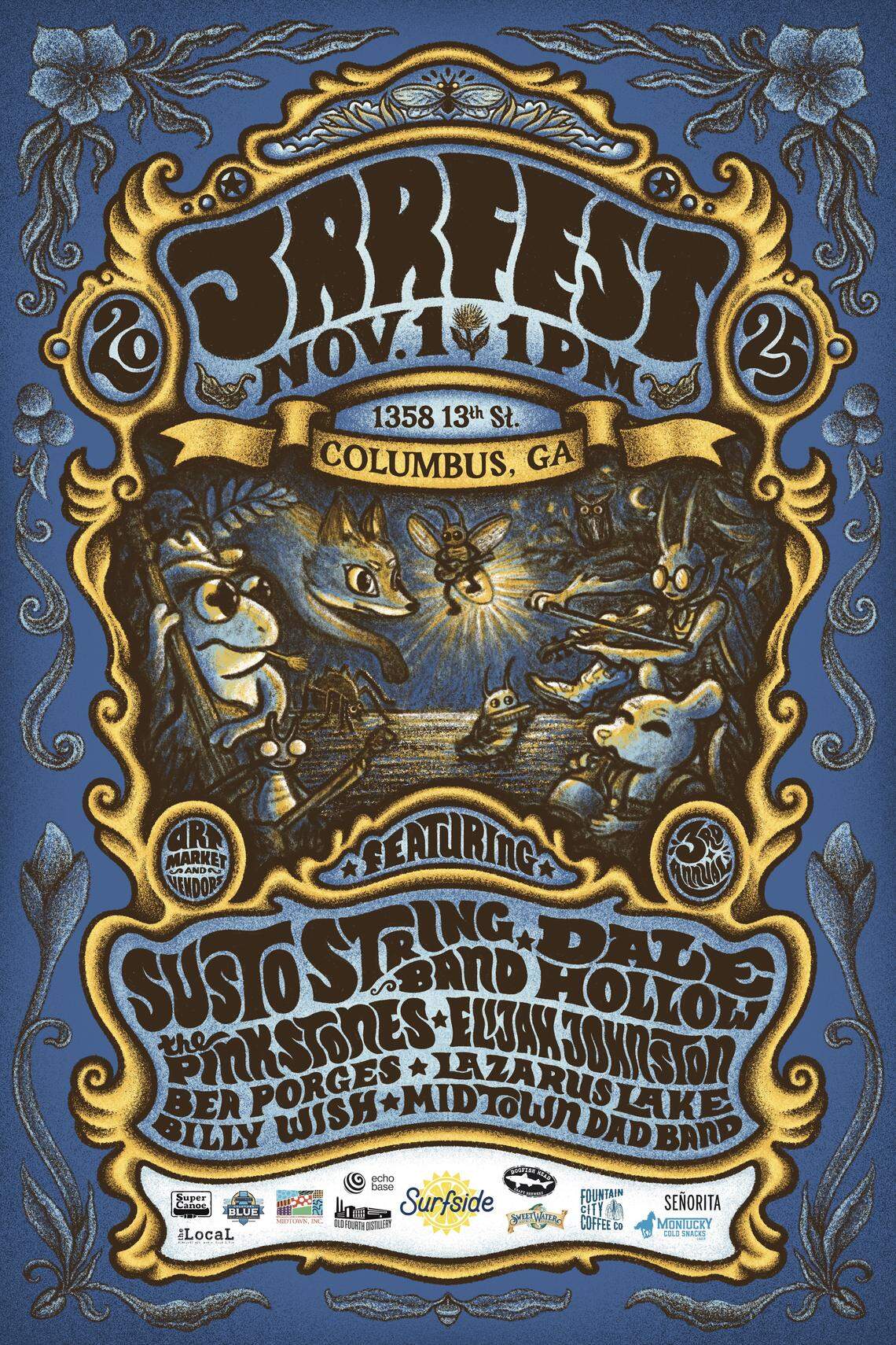 This is the artist lineup for Jarfest, an annual arts and music festival hosted at Jarfly, 1358 13th St. in Columbus. This year’s Jarfest is Nov. 1.