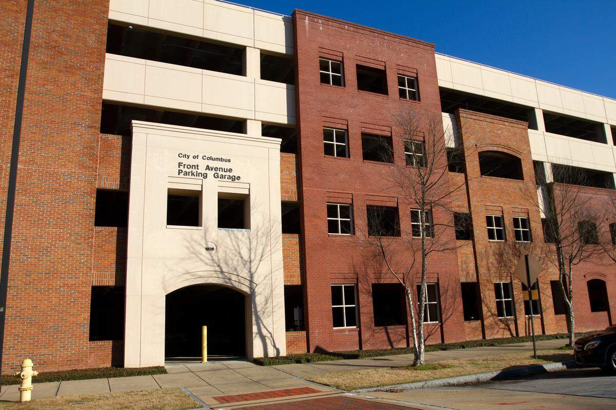 Front Avenue Parking Garage has certain floors open for free public parking while other floors are reserved for Columbus State University on Thursday, Jan. 24, 2019, in downtown Columbus, Ga.