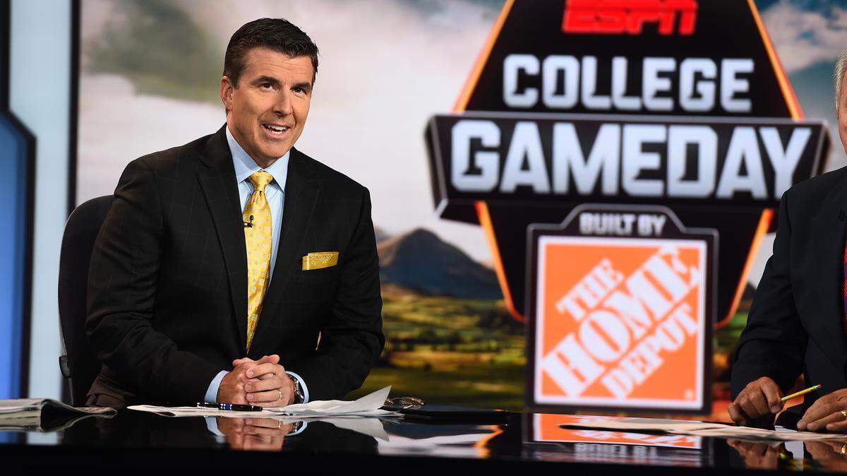Joe Faraoni/ESPN ImagesRece Davis sits on the set of College GameDay Built by the Home Depot Preview on Aug. 26 in Bristol, Conn. Davis, a former sports anchor in Columbus, starts hosting "College GameDay" Saturday morning on ESPN.