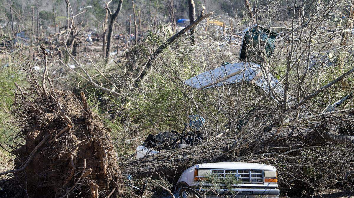 Tornado damage is seen in Beauregard, Ala., on Wednesday. The twister that smashed Beauregard was the deadliest U.S. tornado in nearly six years.
