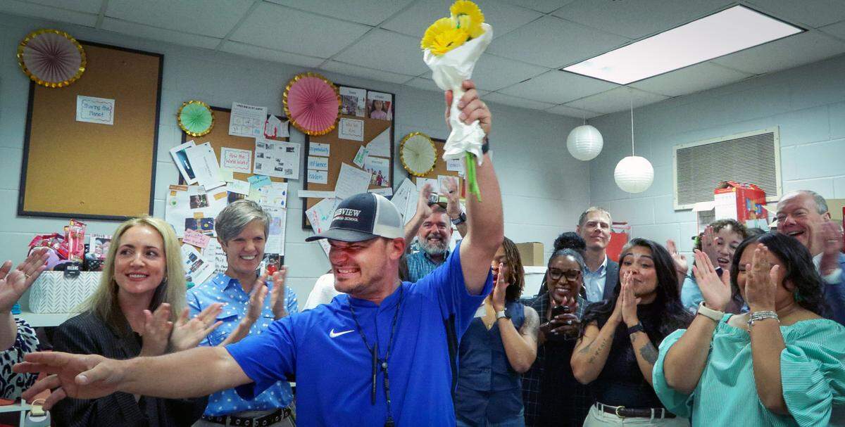 Christian Grier, a physical education teacher at Clubview Elementary School, is one of three Muscogee County School District 2026 Teacher of the Year finalists, announced March 27, 2026.