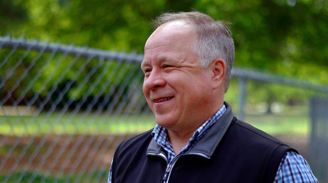Pete Laven, the general manager for Columbus Baseball, answers questions about the redevelopment of Golden Park in Columbus, Georgia. 04/17/2024