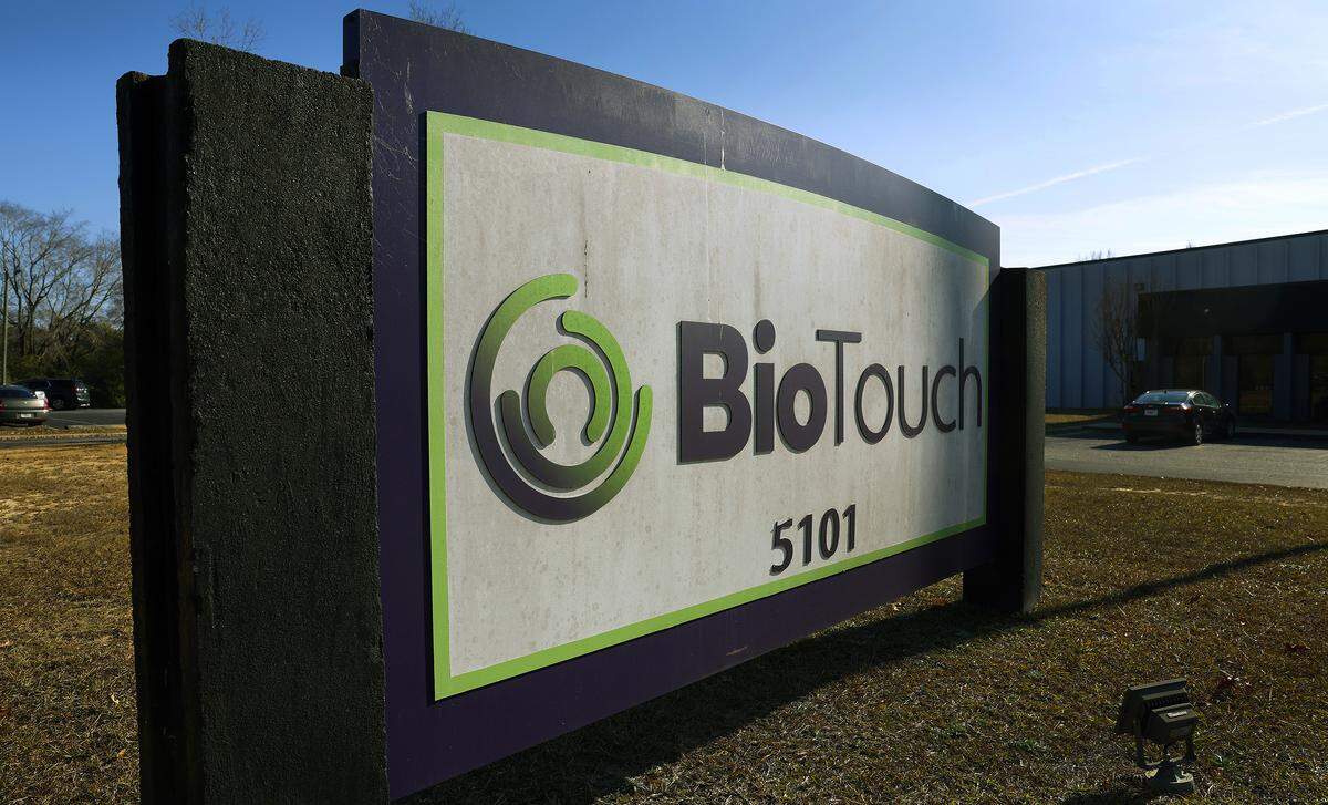 Gov. Brian Kemp announced Thursday that BioTouch, a health care logistics company based in West Haven, Connecticut, will invest $12.5 million to expand its two facilities in Columbus. According to the news release, this investment will create an additional 480 new jobs over the next four years. Pictured Dec. 3, 2025, is the BioTouch sign at the company’s facility on Transport Boulevard.